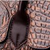 Women's luxury crossbody handbag made with crocodile leather handmade in retro style - Imagen 7
